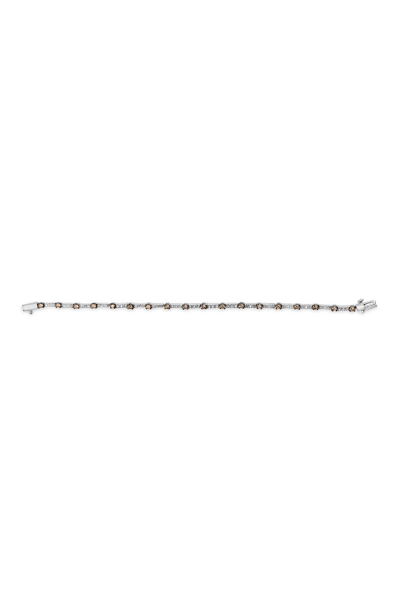 Haus of Brilliance 14k White Gold 2 1/4 Cttw Champagne Diamond Bar Link 7" Bracelet, Alternate, color, White