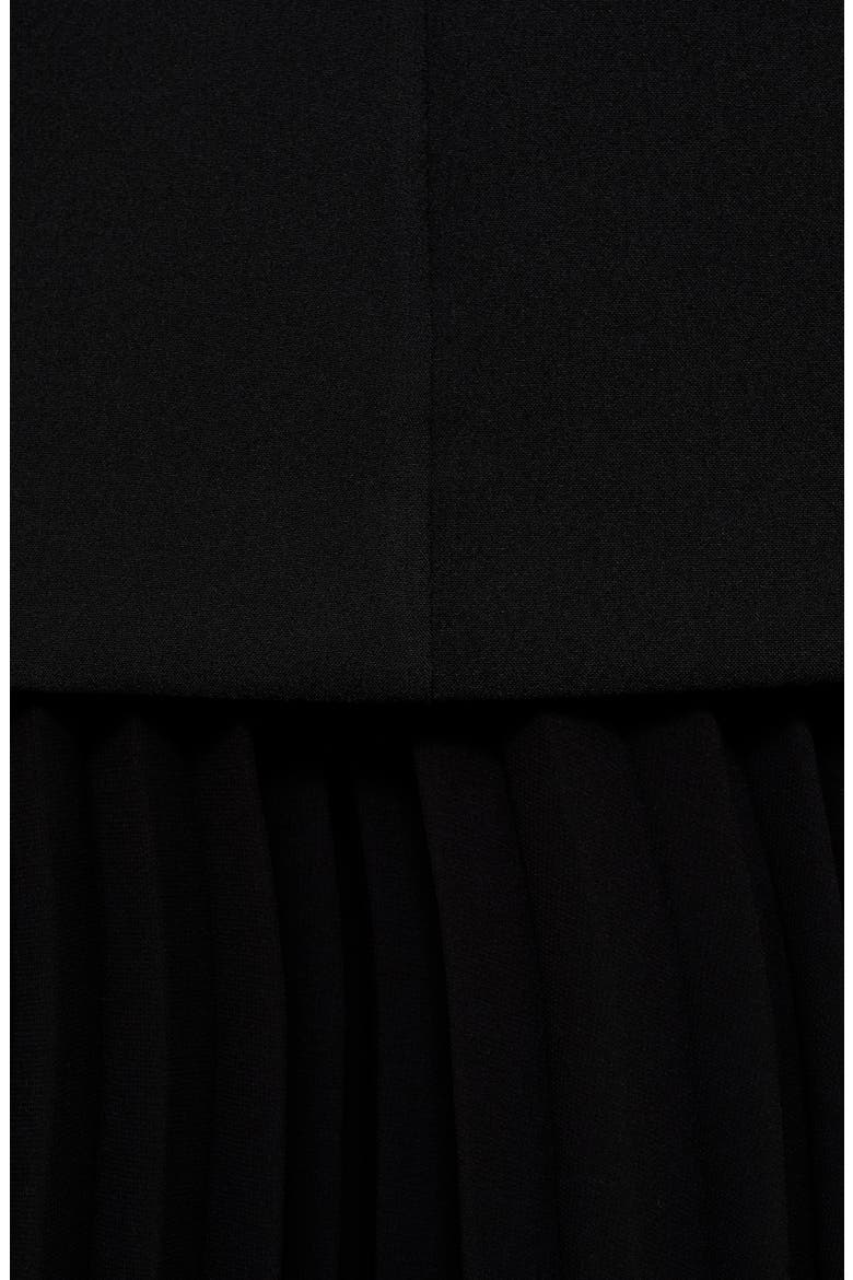 Mixed Media A-Line Maxi Dress, Alternate, color, BLACK