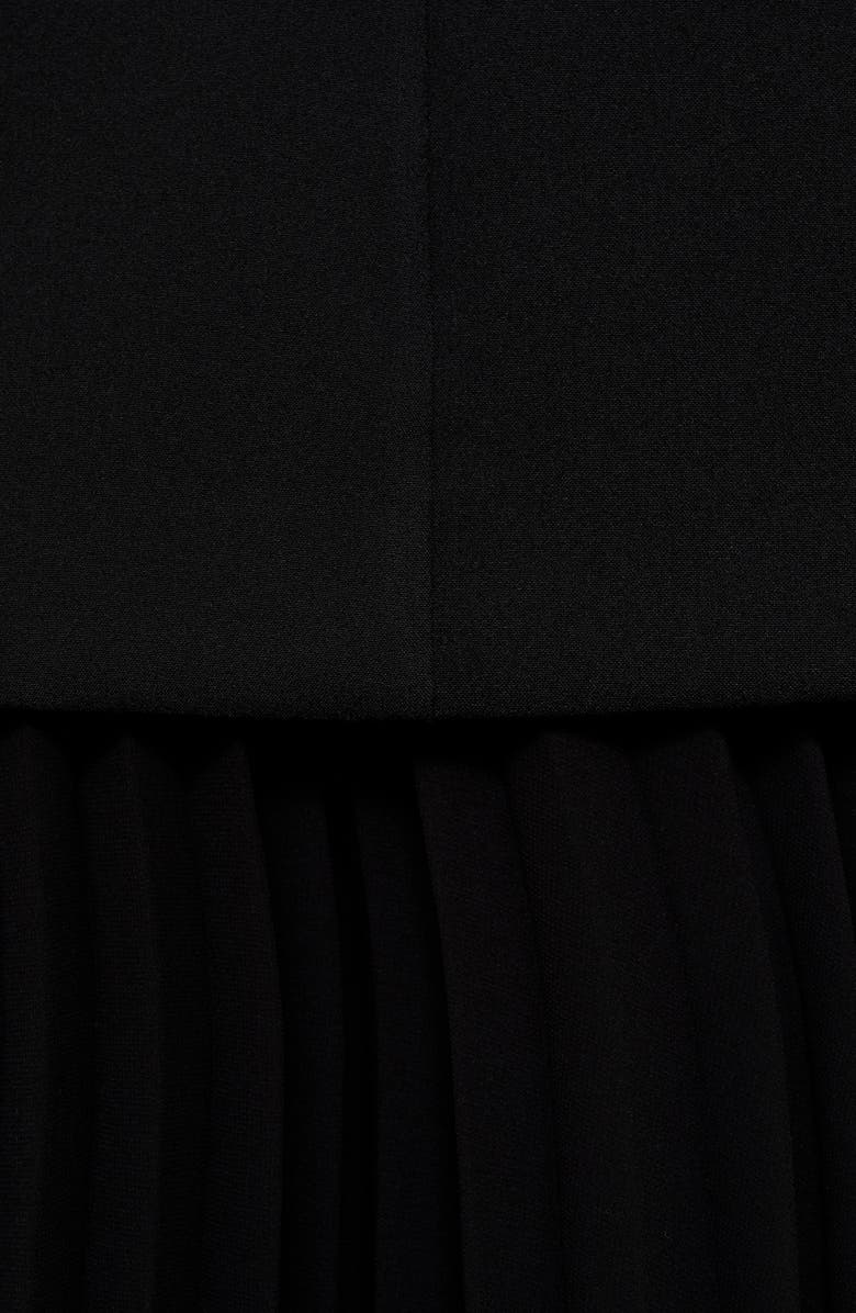 MANGO Mixed Media A-Line Maxi Dress, Alternate, color, Black