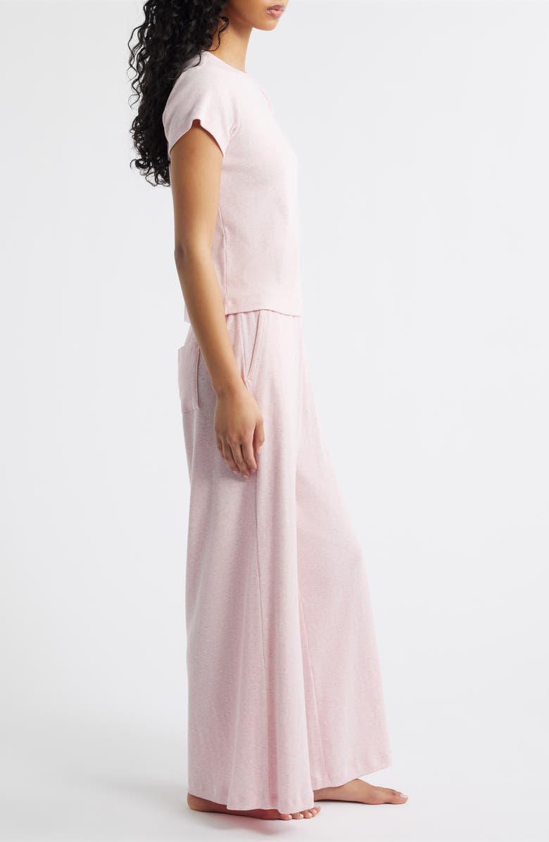 Papinelle Rib Cotton Pajamas, Alternate, color, Fairy Tale Pink