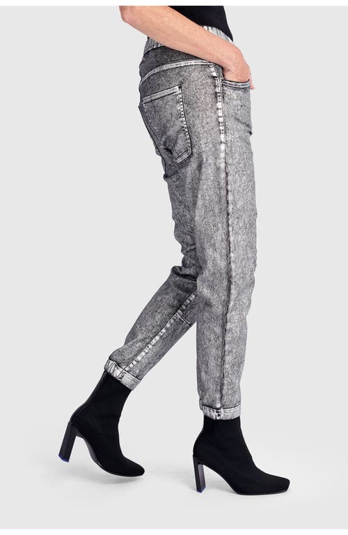 Alembika Metallic Boyfriend Jogger Jeans In Silver