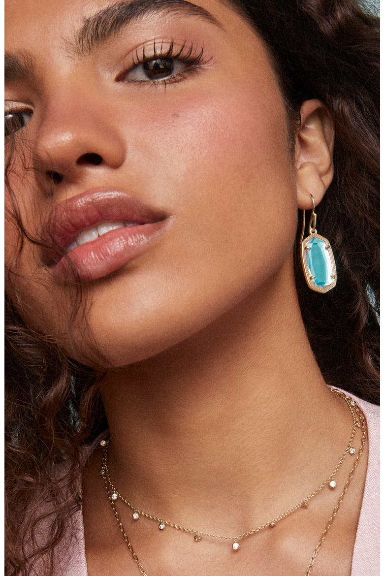Dani Stone Drop Earrings, Alternate, color, GOLD DICHROIC GLASS