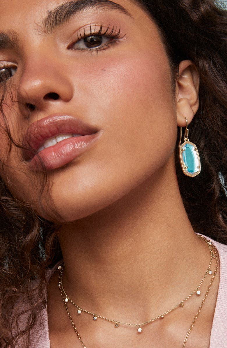 Kendra Scott Dani Stone Drop Earrings, Alternate, color, Gold Dichroic Glass