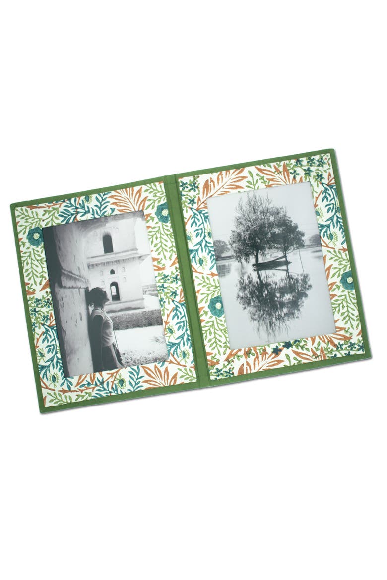 Double Photo Frames Handmade Upcycled Tree-Free Paper - Set of 5, Alternate, color, Bloom