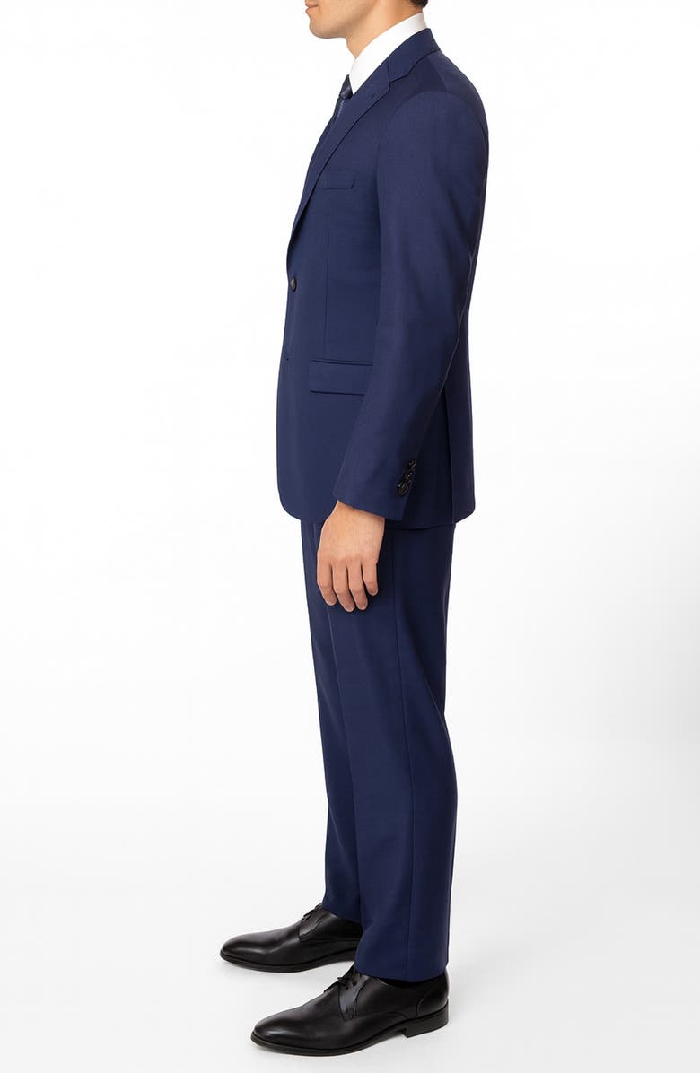ZANETTI Navy Trim Fit Mélange Suit, Alternate, color, Navy
