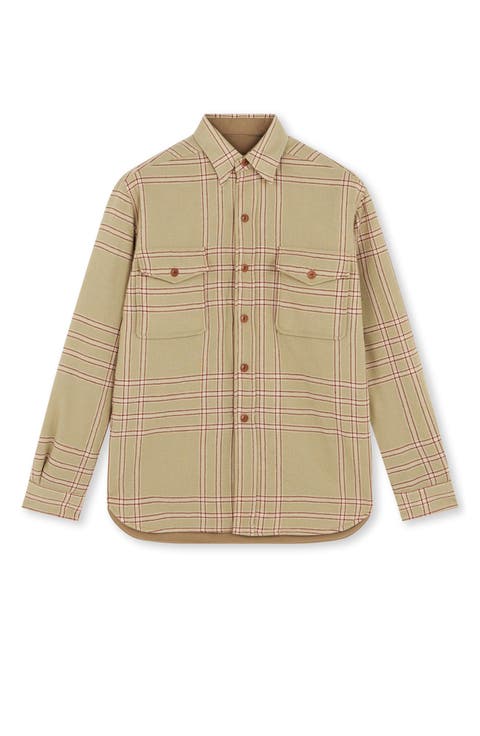 Overshirt in Recycled Wool Blend Check