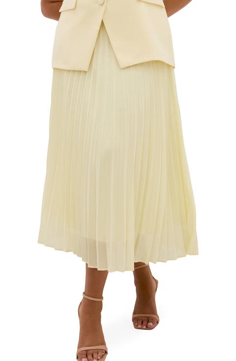 Pleated Chiffon Maxi Skirt