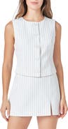 Endless Rose Pinstripe Button Front Vest