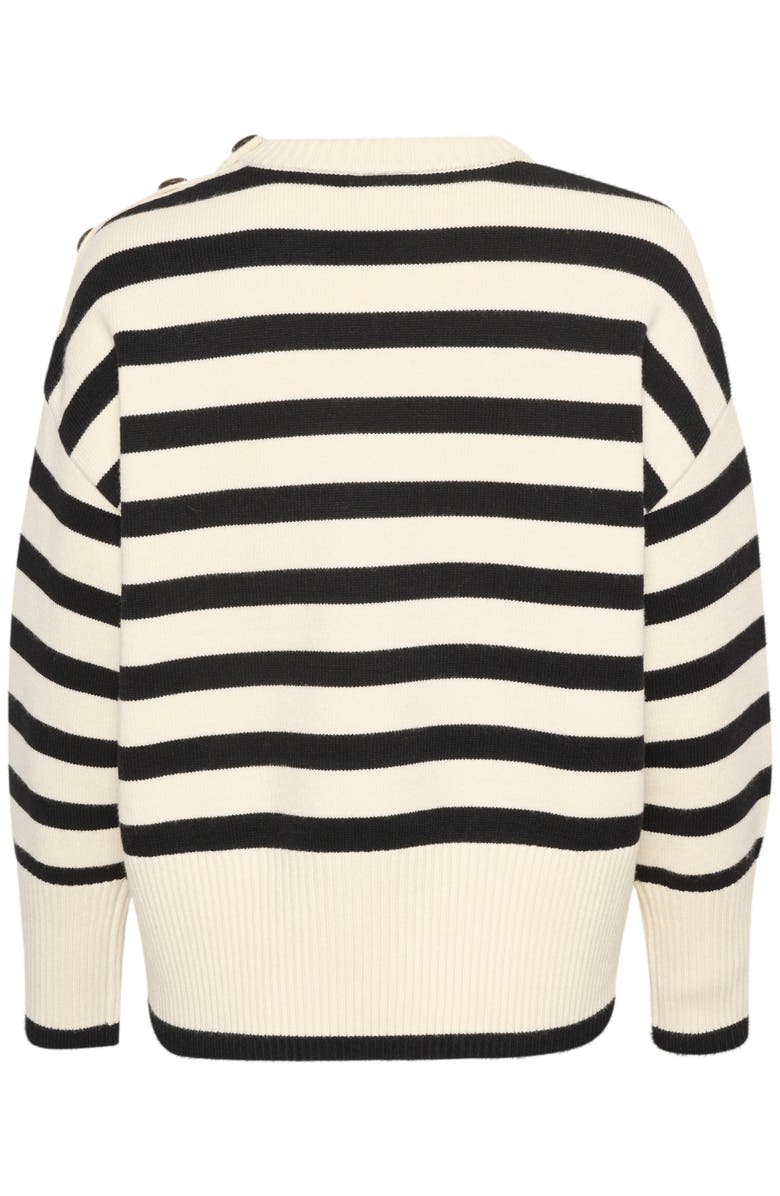 Kaffe Marie Round Neck Casual Fit Pullover, Alternate, color, Ant. White/Black Stripe