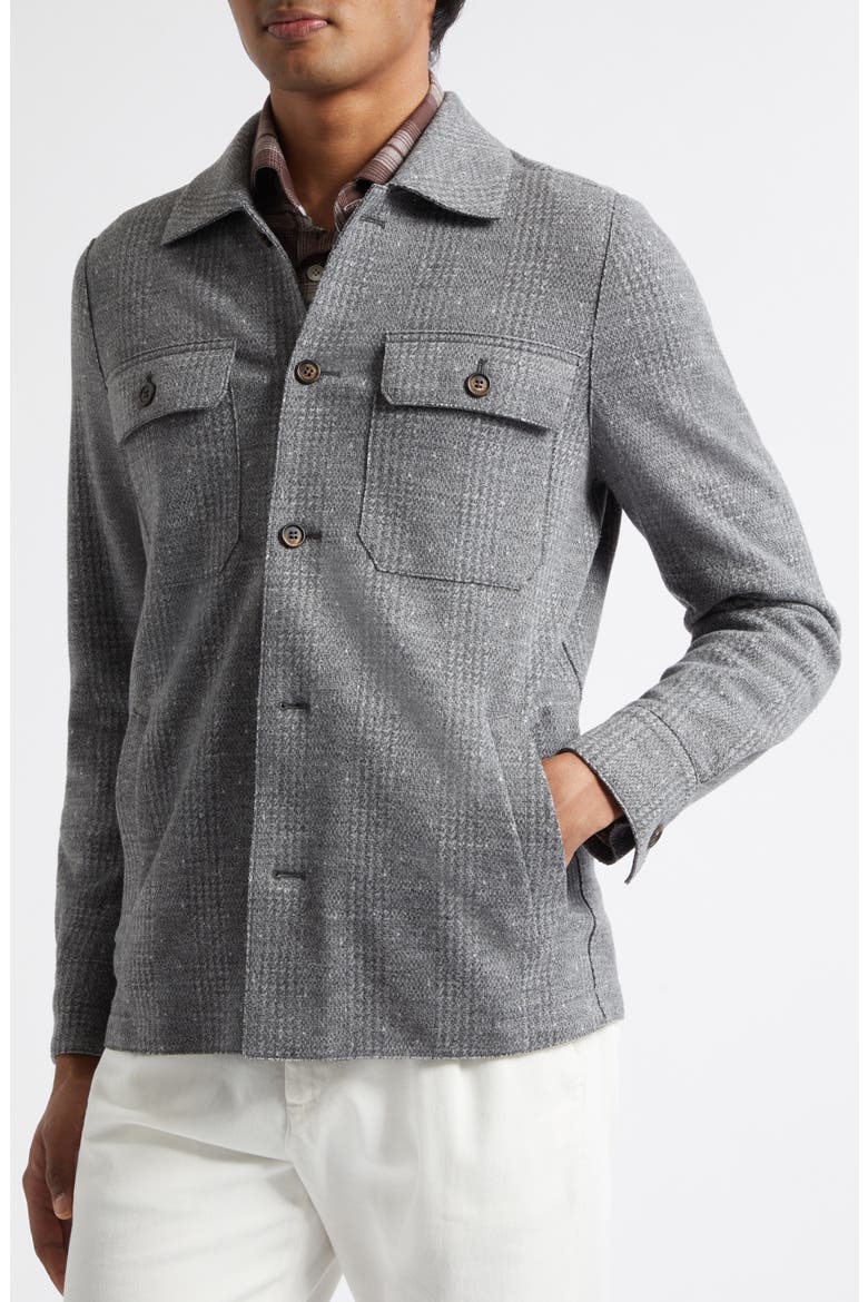 Slim Fit Overshirt, Alternate, color, 14 MED MELANGE GRAY