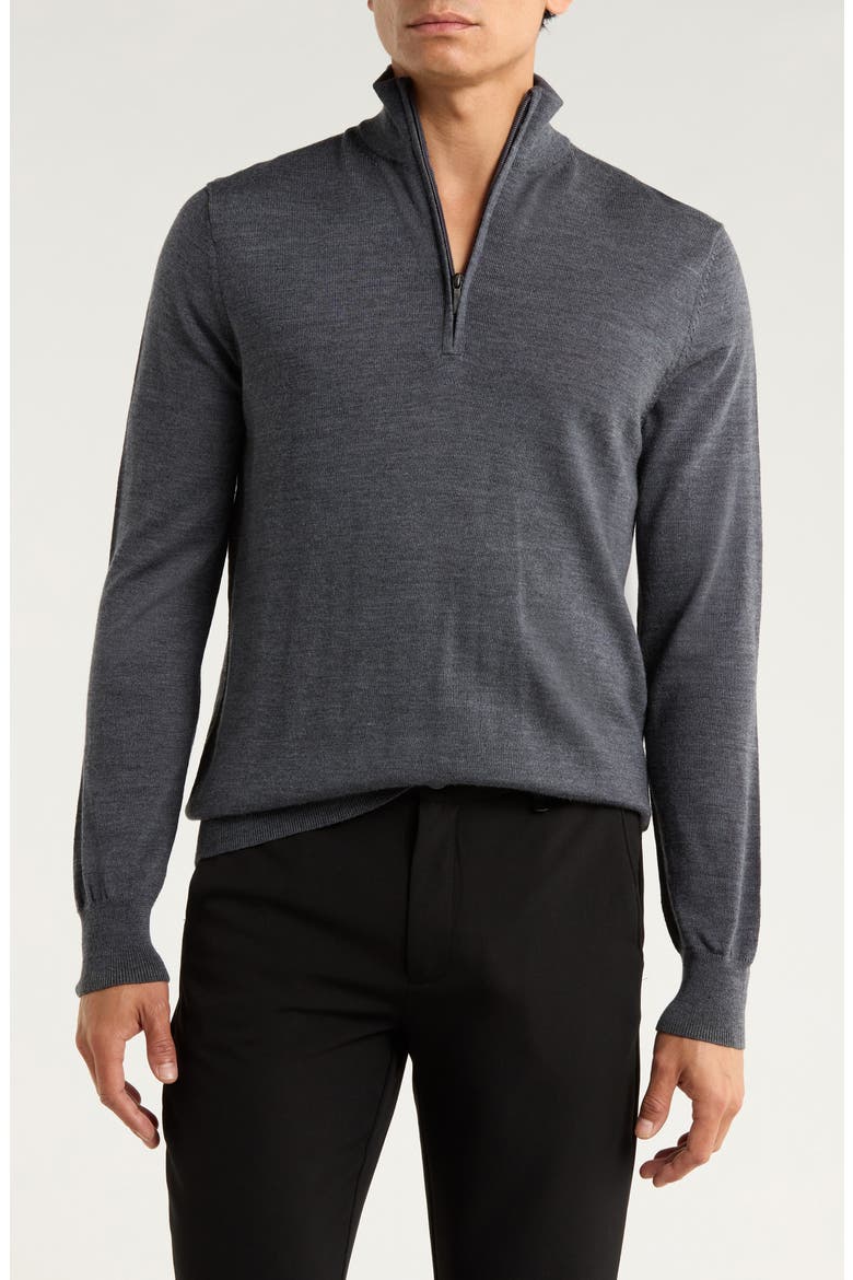 Swift Merino Wool Half Zip Pullover, Main, color, CHARCOAL