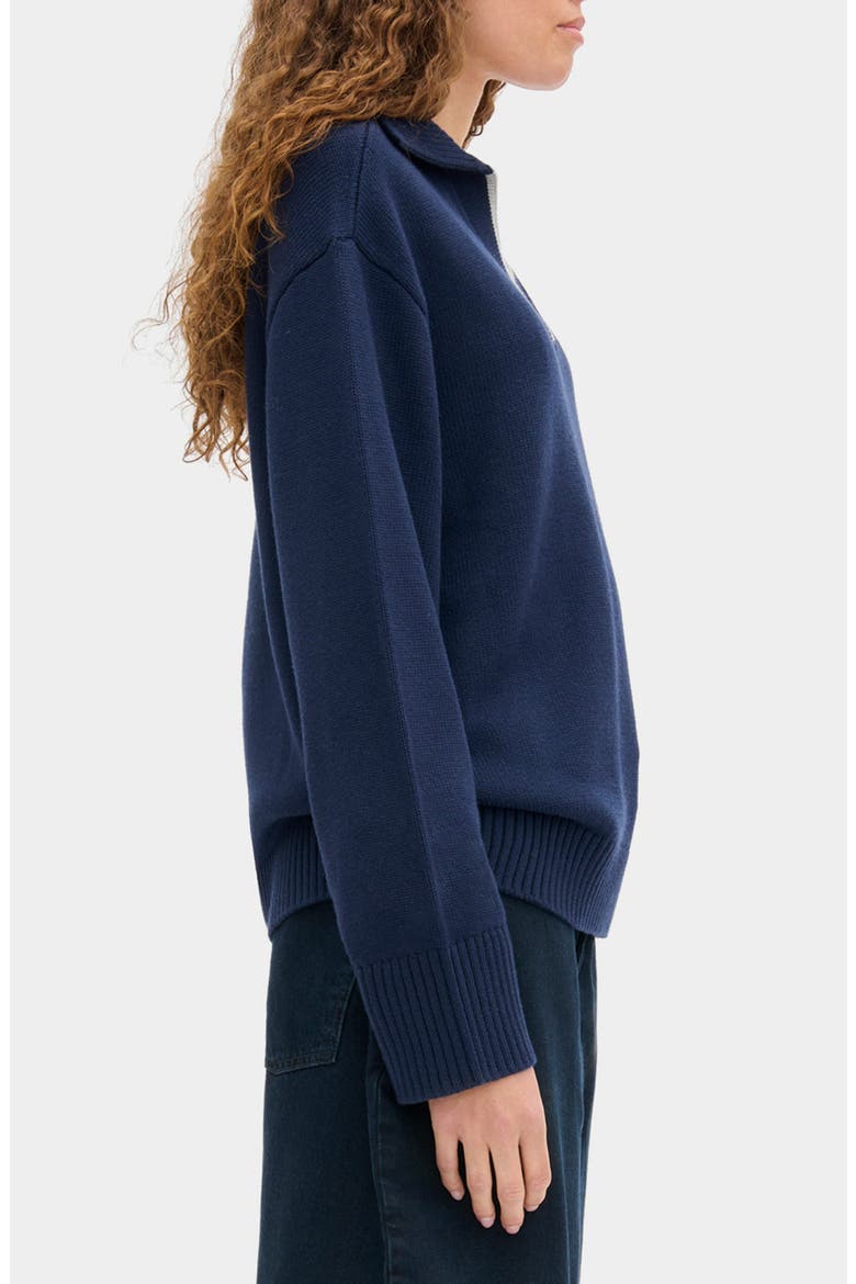 Judith Organic Cotton & Wool Sweater, Alternate, color, NAVY
