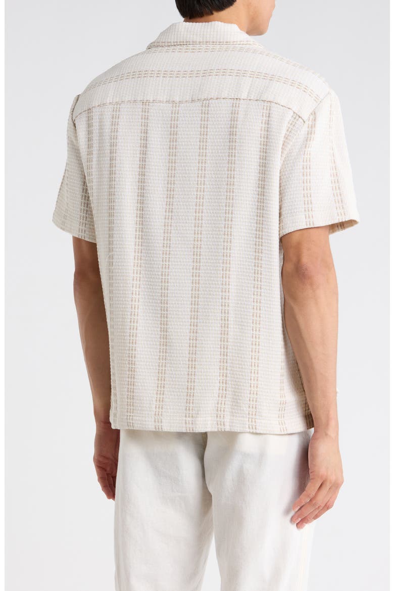 Stripe Textured Camp Shirt, Alternate, color, OFF WHITE