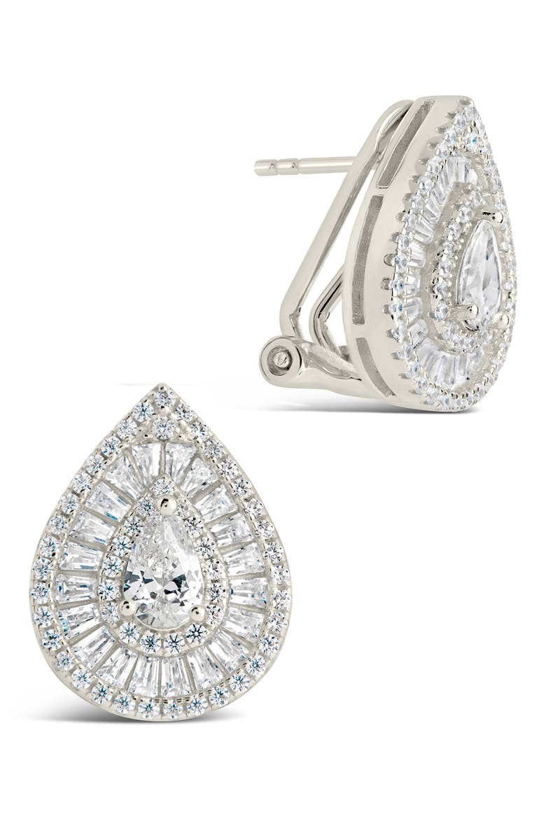 Scarlett CZ Teardrop Stud Earrings, Main, color, SILVER