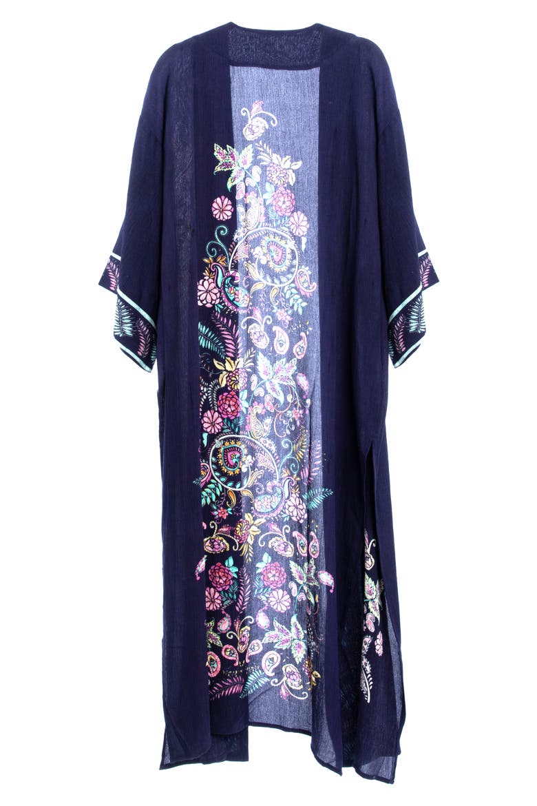 Floral Longline Topper, Alternate, color, NAVY