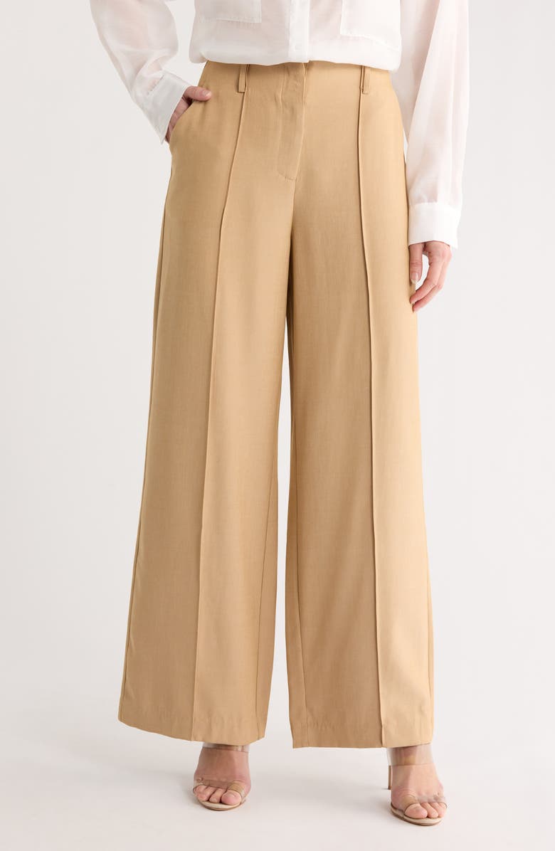Lucy Paris Freddie Pleated Wide Leg Pants, Main, color, Camel