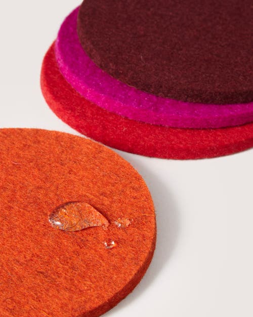 Graf & Lantz Graf Lantz Bierfilzl Merino Wool Round Coaster Solid 4 Pack In Bordeaux