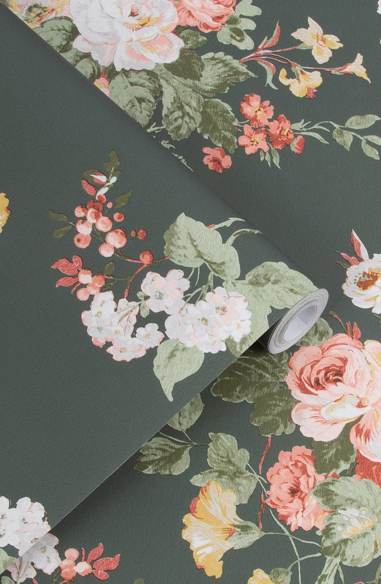 GRAHAM AND BROWN Laura Ashley Rosemore Fern Removable Wallpaper, Alternate, color,