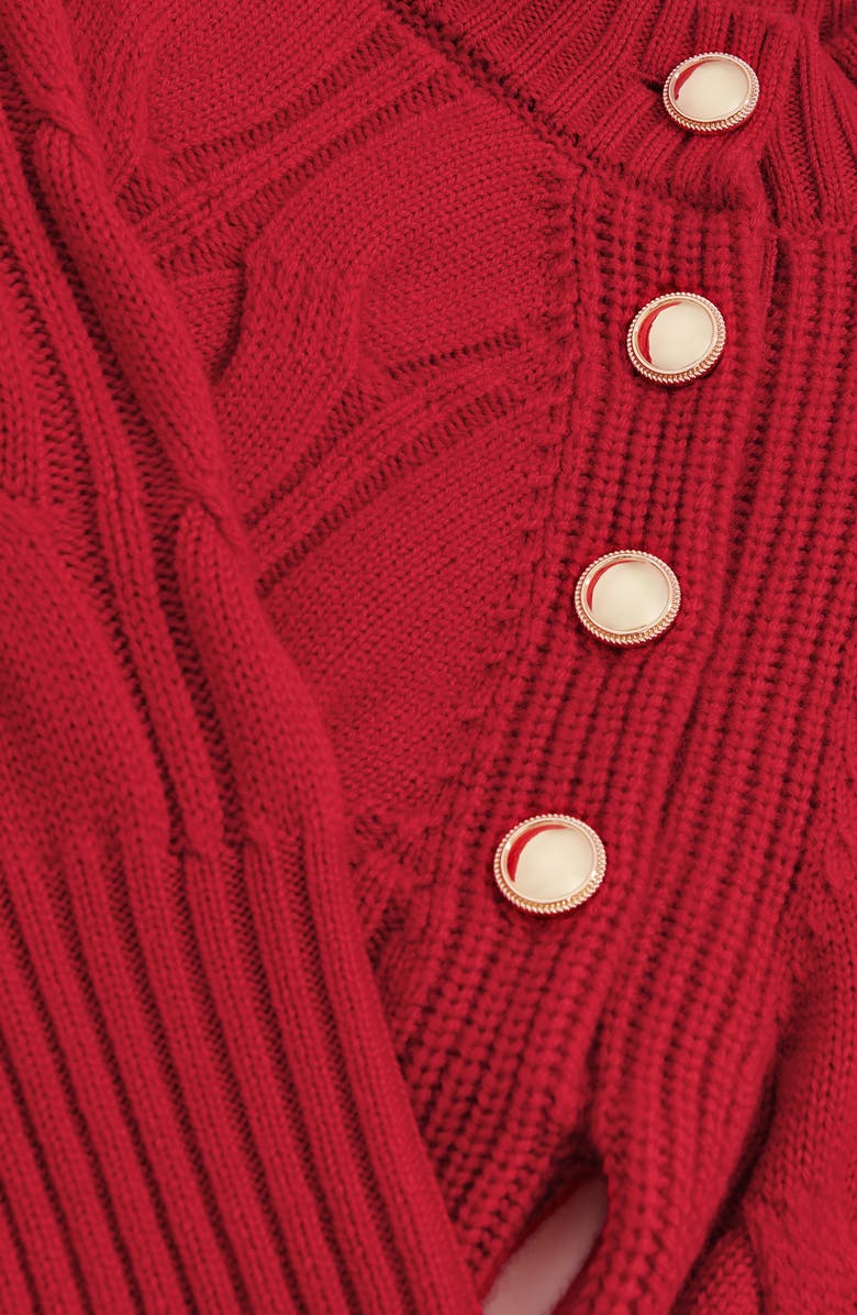 Reiss Kids' Harper Long Sleeve Wool Sweater Dress, Alternate, color, Red