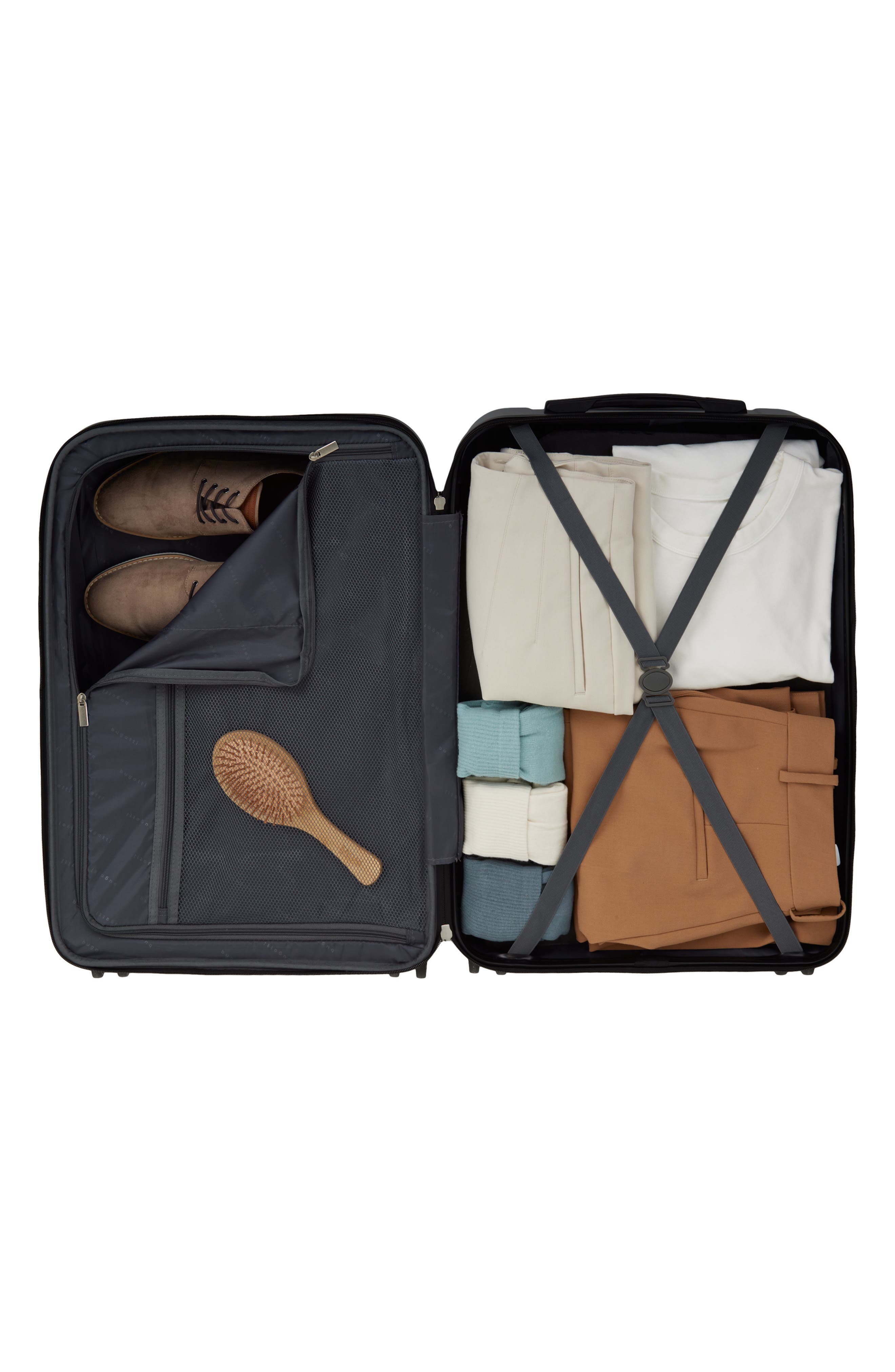 bugatti Madrid 2-Piece Hardside Luggage Set, Alternate, color, Black