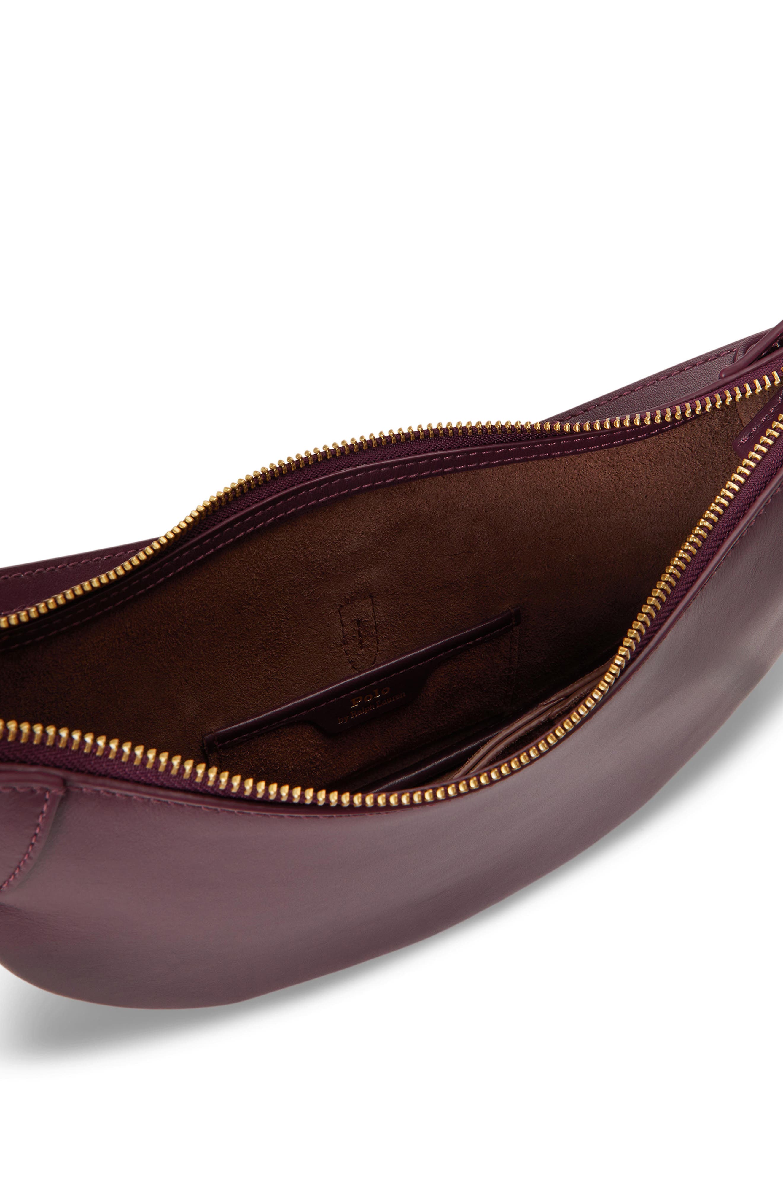 Polo ID Leather Mini Shoulder Bag, Alternate, color, MIDNIGHT MERLOT