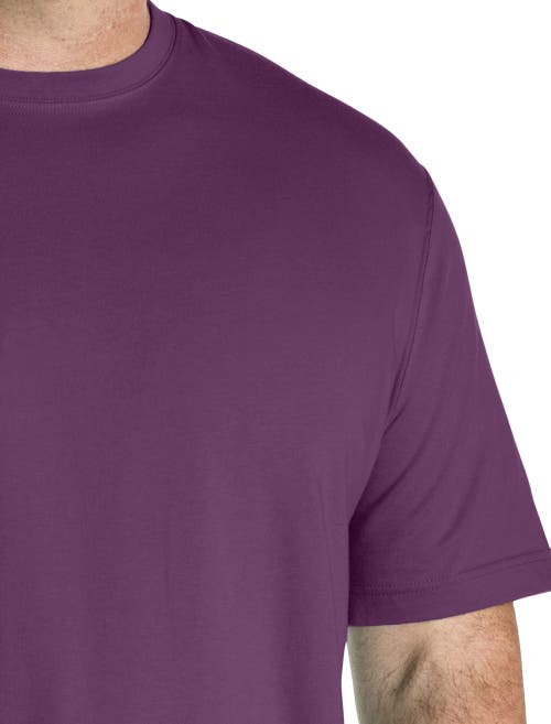 Harbor Bay By Dxl Big & Tall Moisture-wicking Jersey T-shirt In Purple