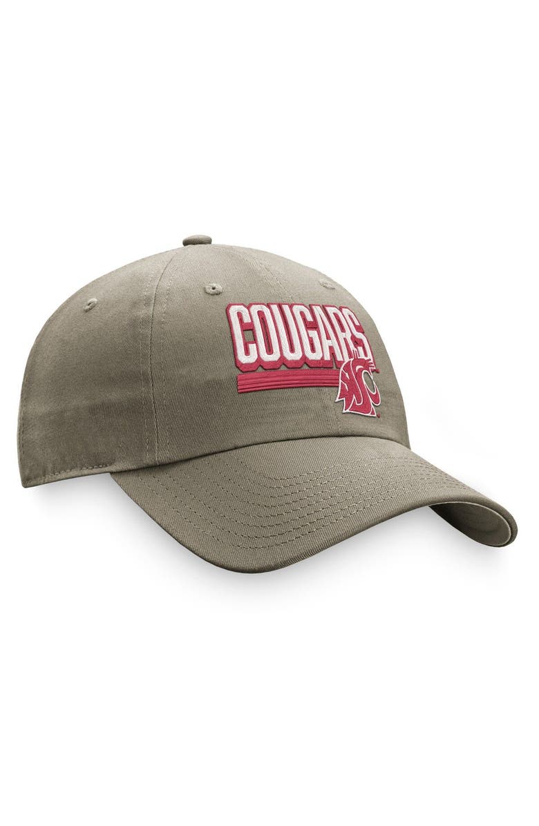 TOP OF THE WORLD Men's Top of the World Khaki Washington State Cougars Slice Adjustable Hat, Alternate, color, Khaki