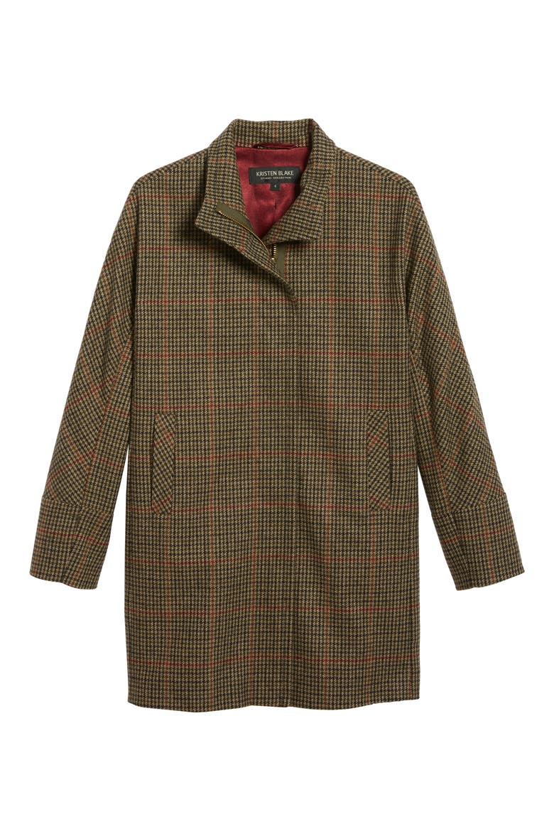 Plaid Topper Coat, Alternate, color, MULTI