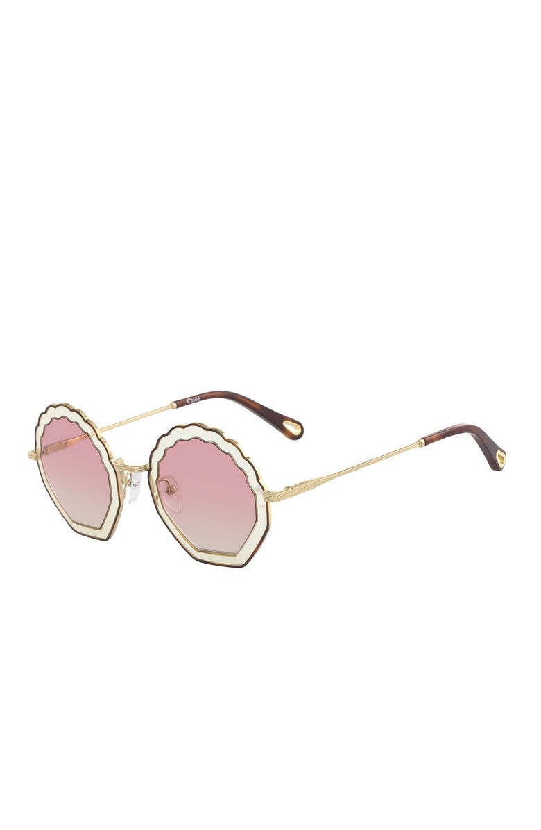 Chloé Tally 56mm Scalloped Sunglasses, Alternate, color,