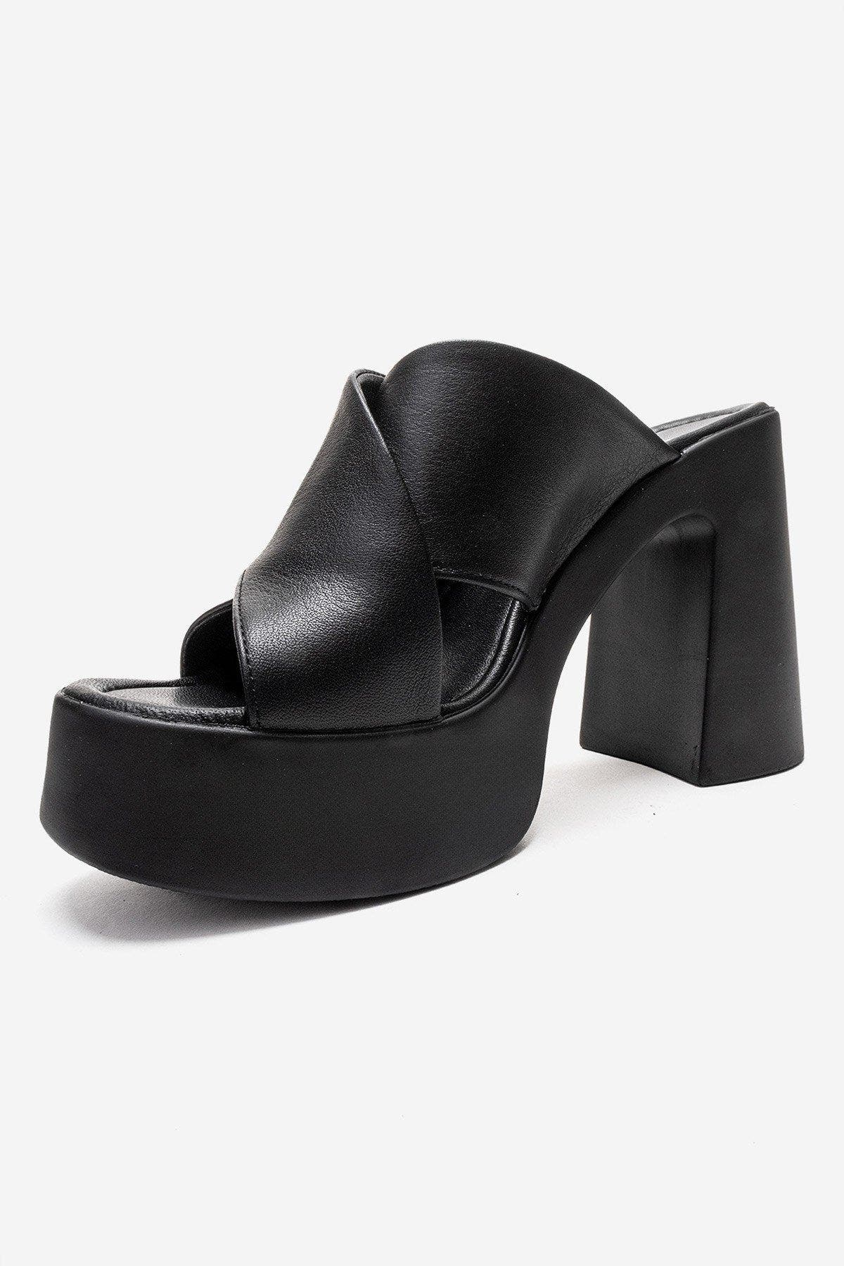 Forever & Always Shoes Essenza Leather Platform Block Heel Sandal, Alternate, color, Black