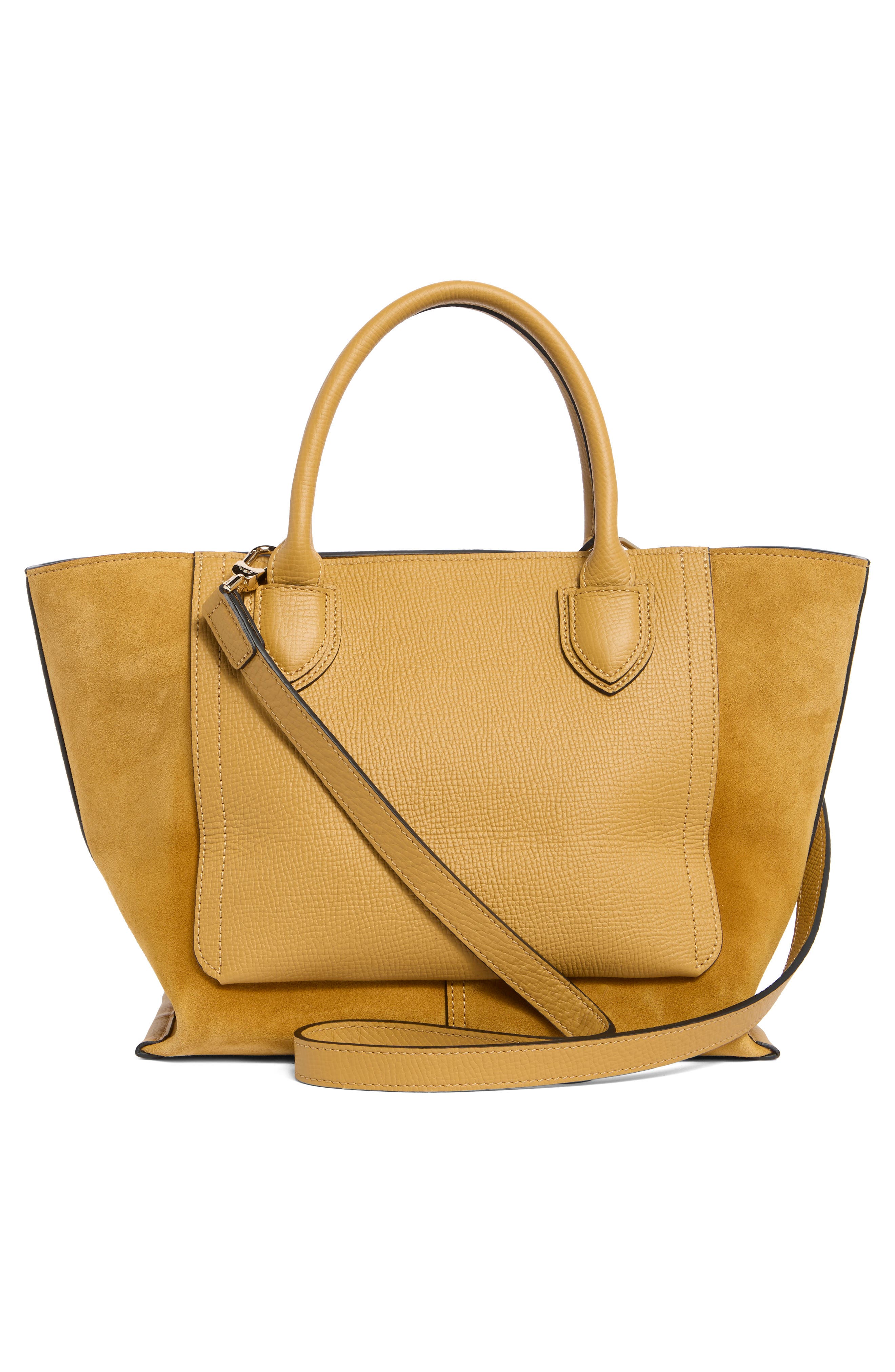 Longchamp Mailbox Medium Leather Tote, Alternate, color, Honey