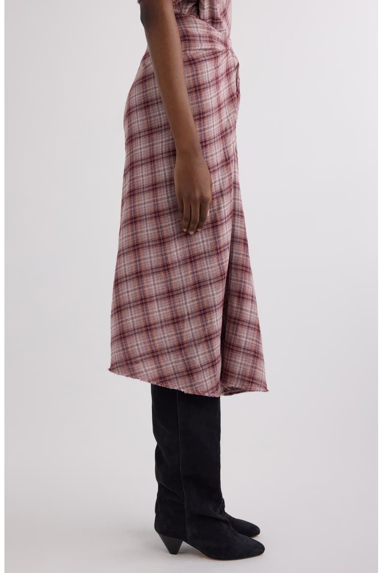 Nicole Plaid Cotton Skirt, Alternate, color, ROSEWOOD