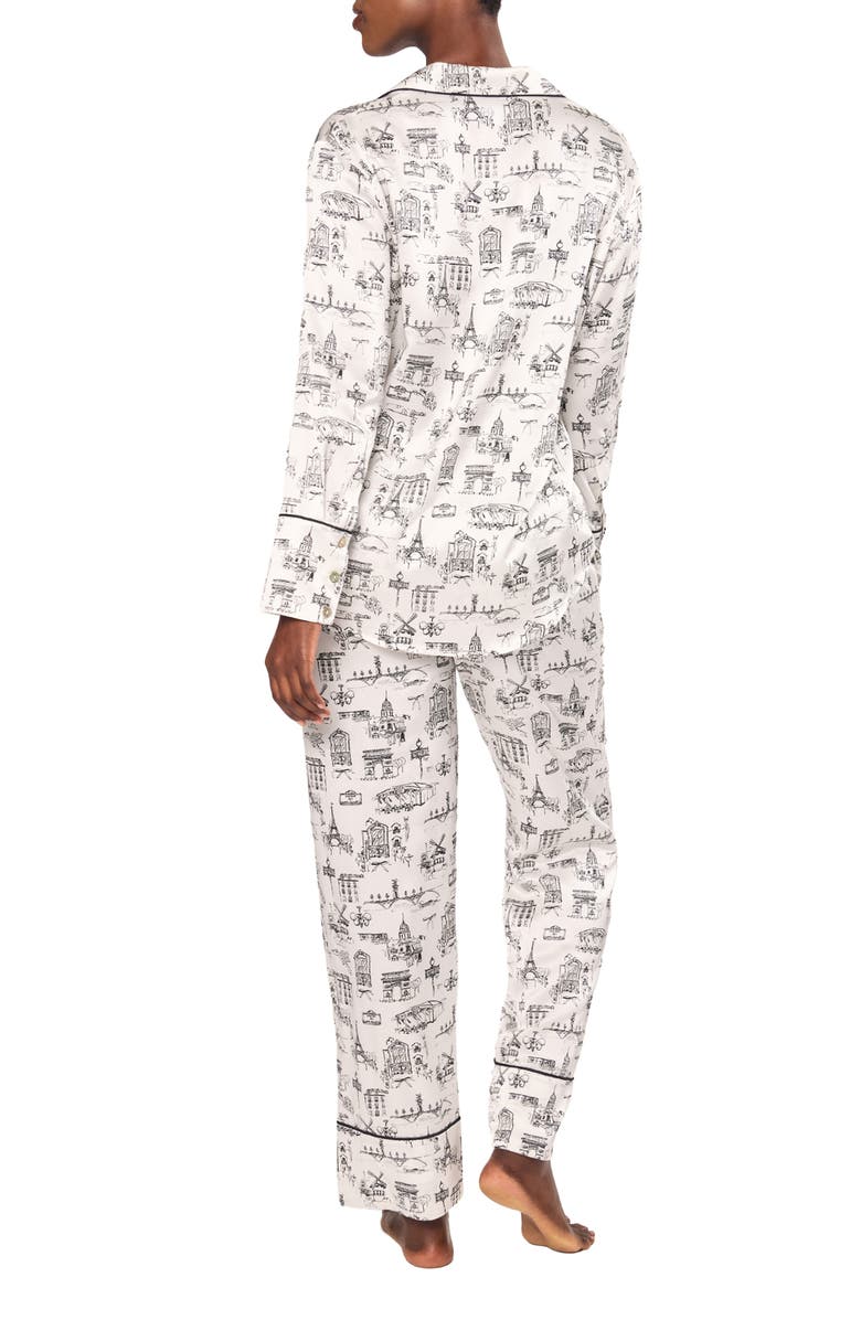 Petite Plume Parisian Silk Pajamas, Alternate, color, White