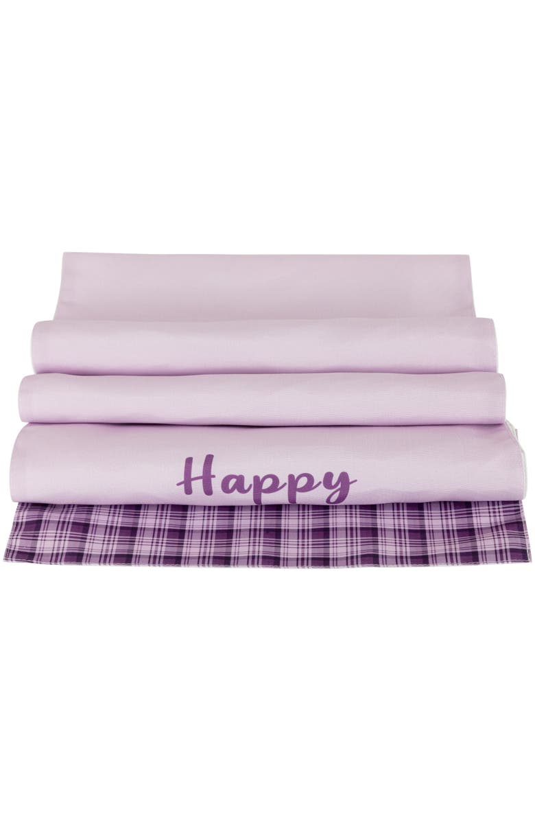 Northlight Happy Easter Plaid Table Runner - 72" - Purple, Alternate, color, Purple