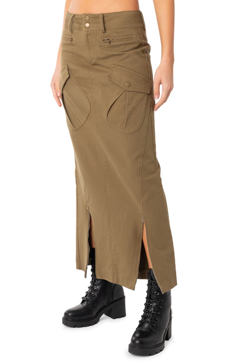 EDIKTED Cierra Cargo Maxi Skirt, Alternate, color, 