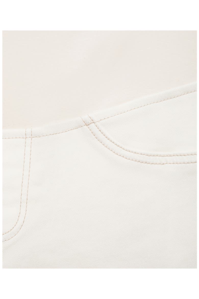 Over the Bump Raw Hem Crop Flare Maternity Jeans, Alternate, color, OFF WHITE
