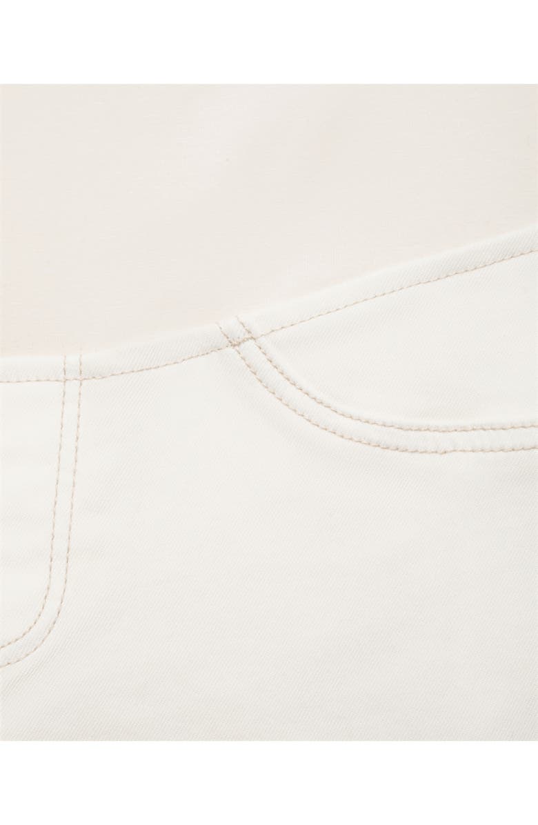 MANGO Over the Bump Raw Hem Crop Flare Maternity Jeans, Alternate, color, Off White