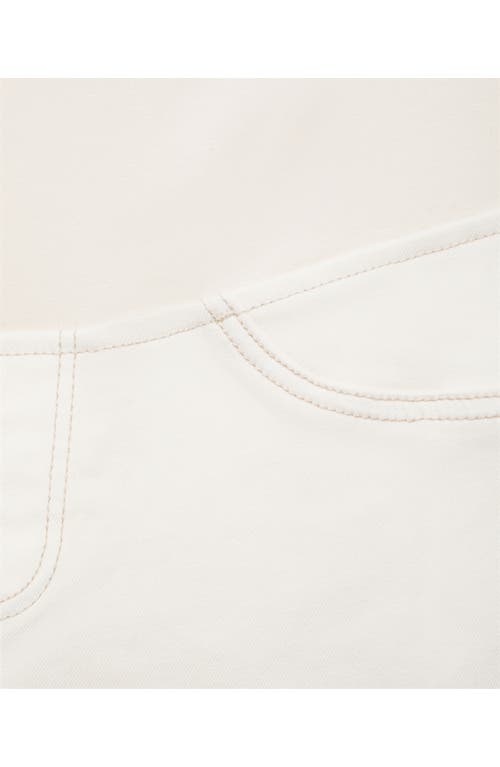 Mango Over The Bump Raw Hem Crop Flare Maternity Jeans In White