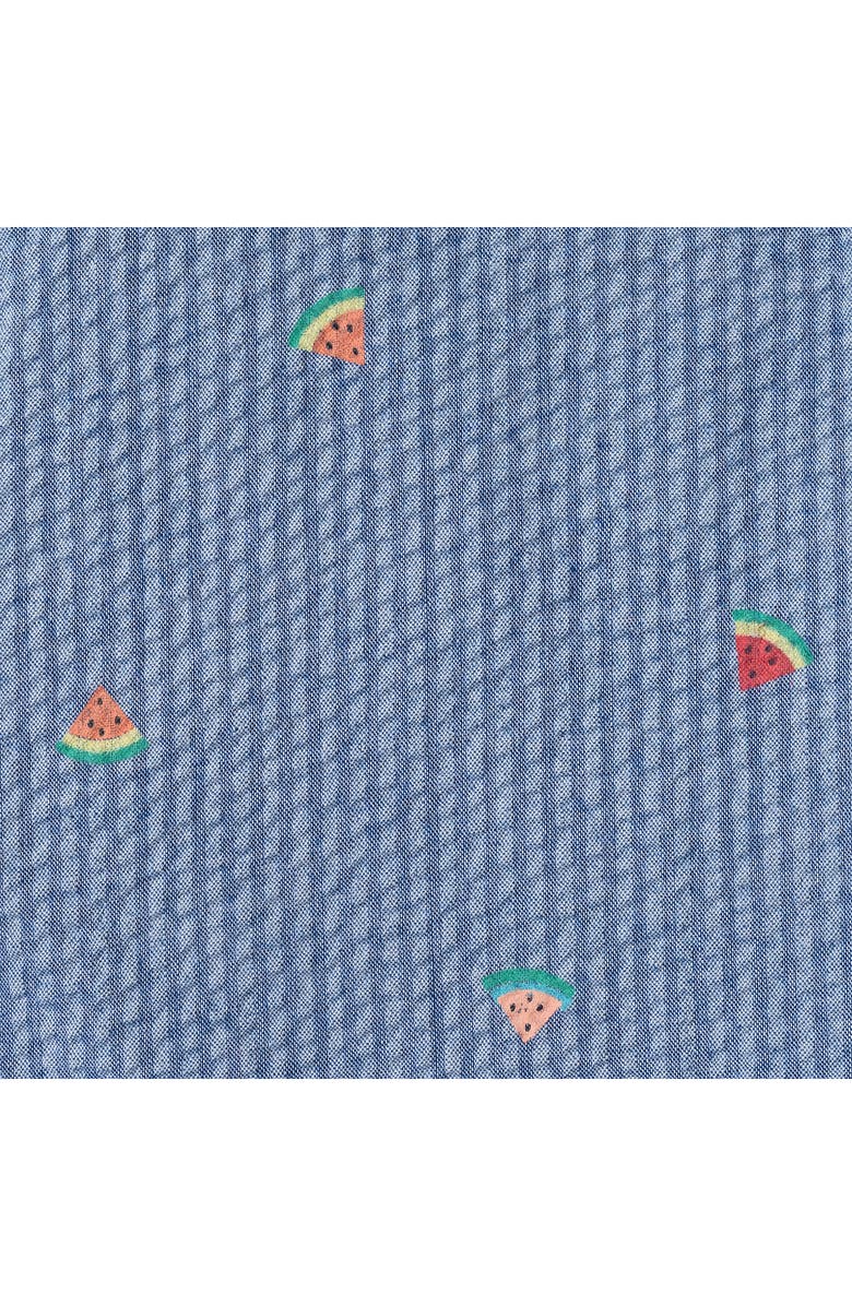 Andy & Evan Seersucker Short Sleeve Button-Up Shirt & Shorts Set, Alternate, color, Navy