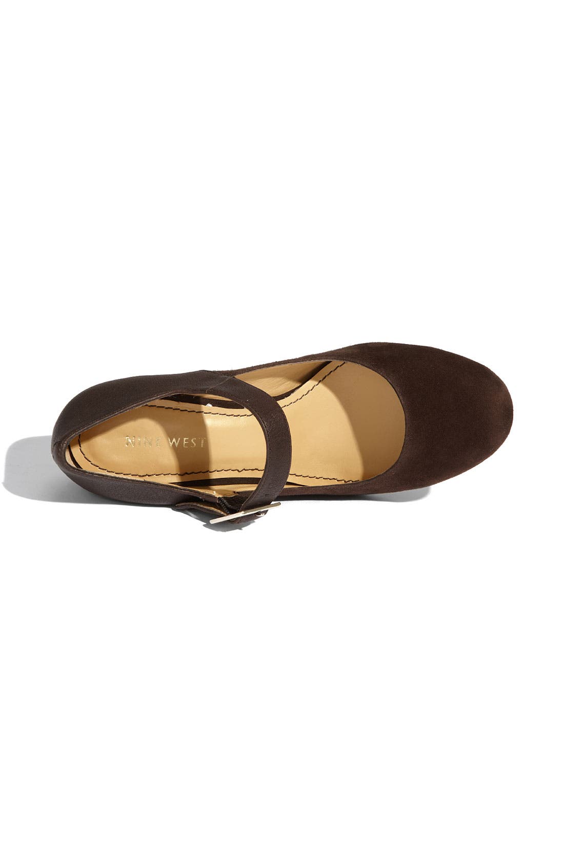 'Shana' Wedge, Alternate, color, BROWN LEATHER SUEDE