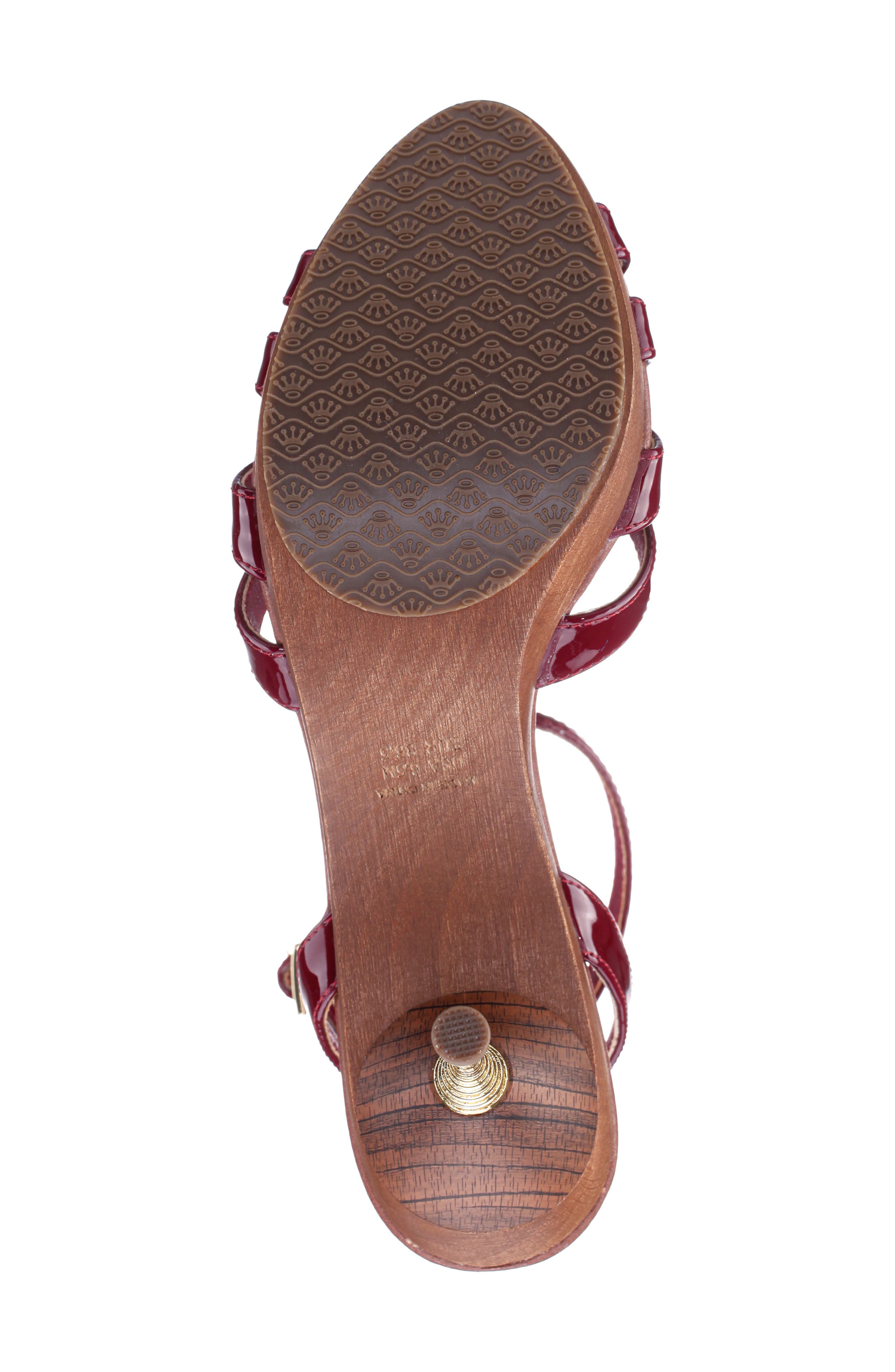 Nina Remi Ankle Strap Platform Sandal, Alternate, color, Bordo