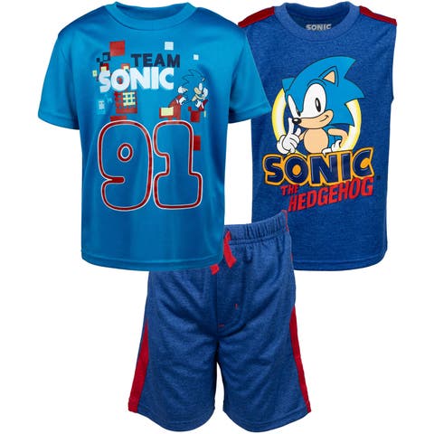 Sonic the Hedgehog 3pc Tank Top, Tee & Shorts Set