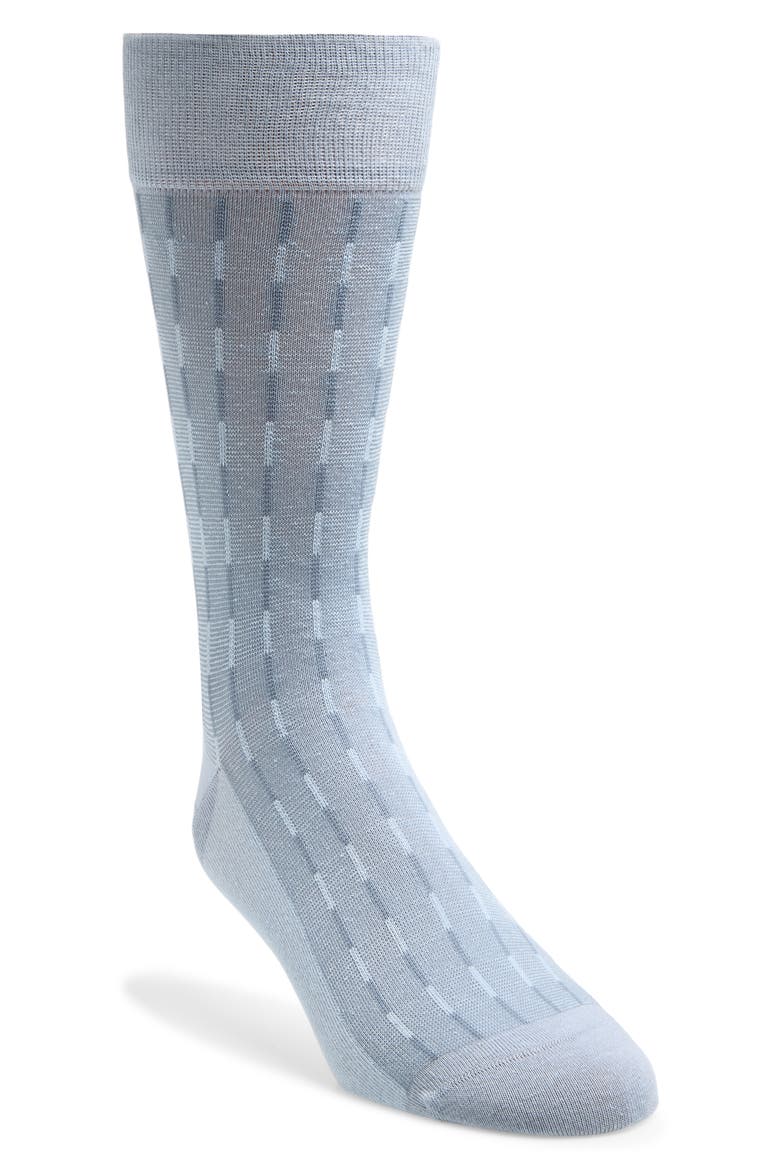 Stripe Cotton Blend Dress Socks, Main, color, MEDIUM BLUE