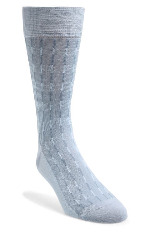 Stripe Cotton Blend Dress Socks