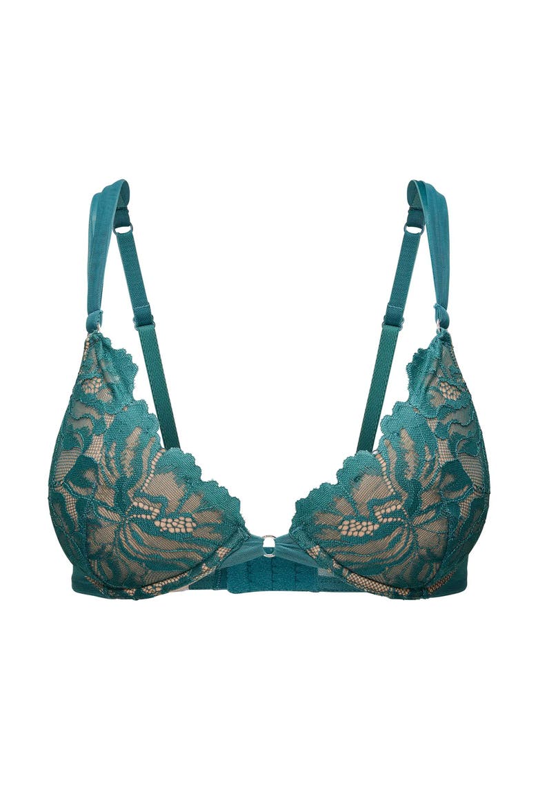 Marieprune Push Up Plunge Bra, Alternate, color, Dark green