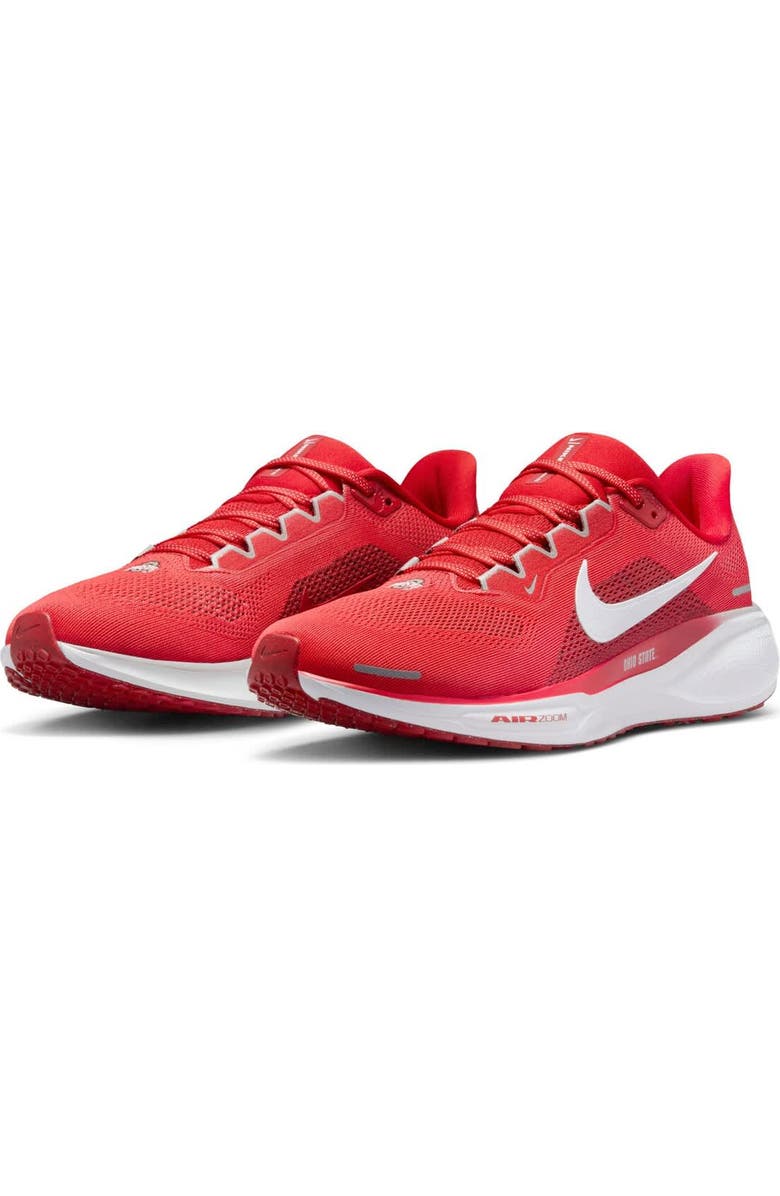 Nike Unisex Nike Scarlet Ohio State Buckeyes Zoom Pegasus 41 Running Shoes, Alternate, color,