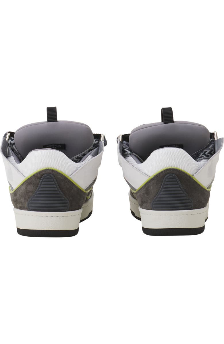 Lanvin Curb Leather Sneakers, Alternate, color, White/Grey