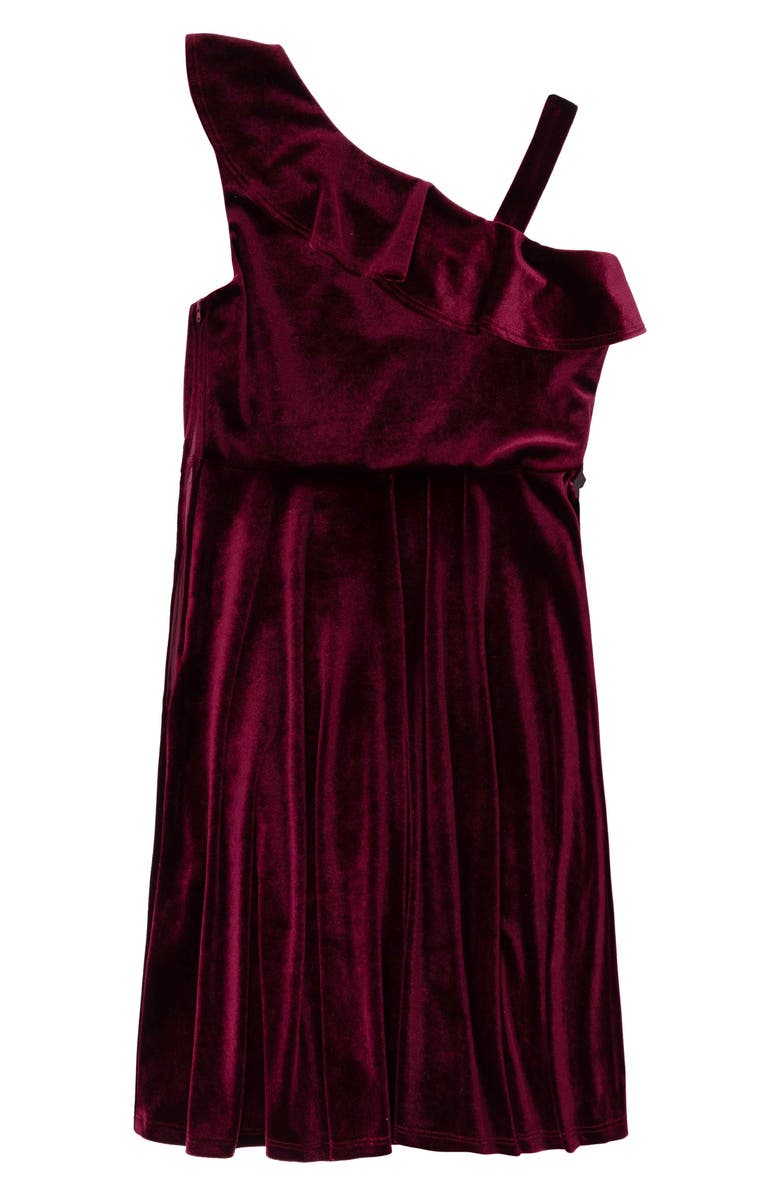 Speechless Kids' Embellished Velvet Party Dress, Alternate, color, Burgundy