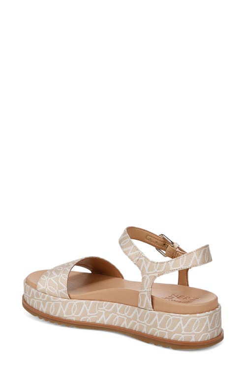 Naturalizer Zane Ankle Strap Platform Sandal In Coastal Tan Fabric