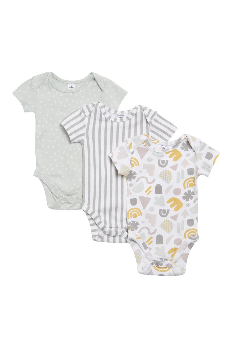 Kids' Heather Assorted 3-Pack Bodysuits, Main, color, PLANT PACK